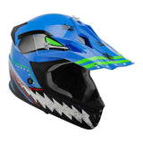 TCMT Youth Kids DOT Motocross Off-Road Helmet Blue - TCMTMOTOR